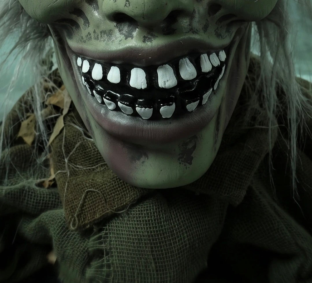 Animatronic Crawling Zombie Halloween Decoration | Glowing Red Eyes, Motion & Sound Sensitive