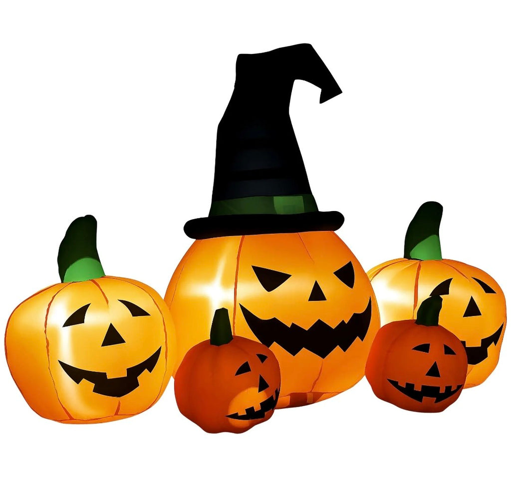 6ft Inflatable Halloween Pumpkin Family | LED Glowing, Outdoor Lawn & Garden Display