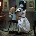 Animated Halloween Girl Riding Horse | Animatronic Decoration with Glowing Eyes, Creepy Rhymes & Sound/Touch Activation