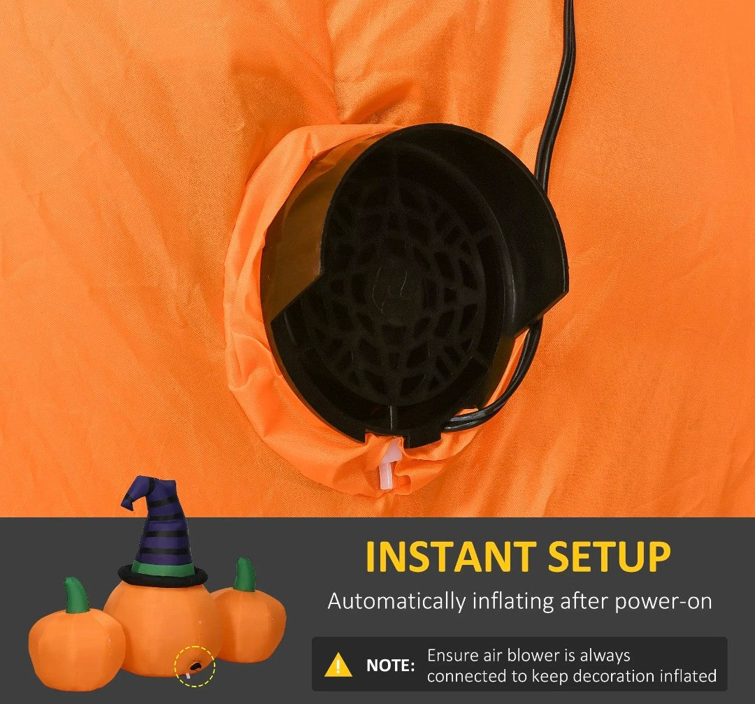 6ft Inflatable Halloween Pumpkin Family | LED Glowing, Outdoor Lawn & Garden Display