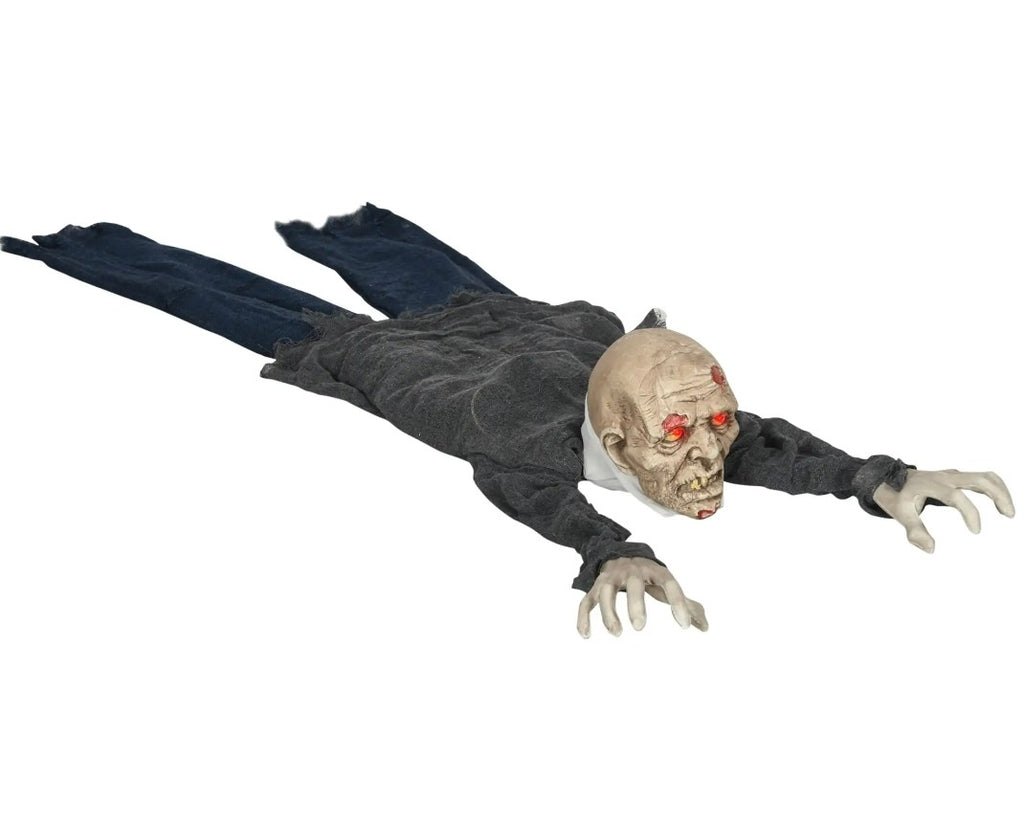 Animatronic Outdoor Crawling Zombie Halloween Decoration | Glowing Red Eyes, Howling Sound, Motion Activated | 5.2ft