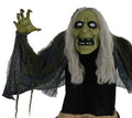 Animatronic Hunchback Witch Halloween Decoration | Glowing Red Eyes, Moving Head & Shoulders, Touch & Sound Activated | 160cm