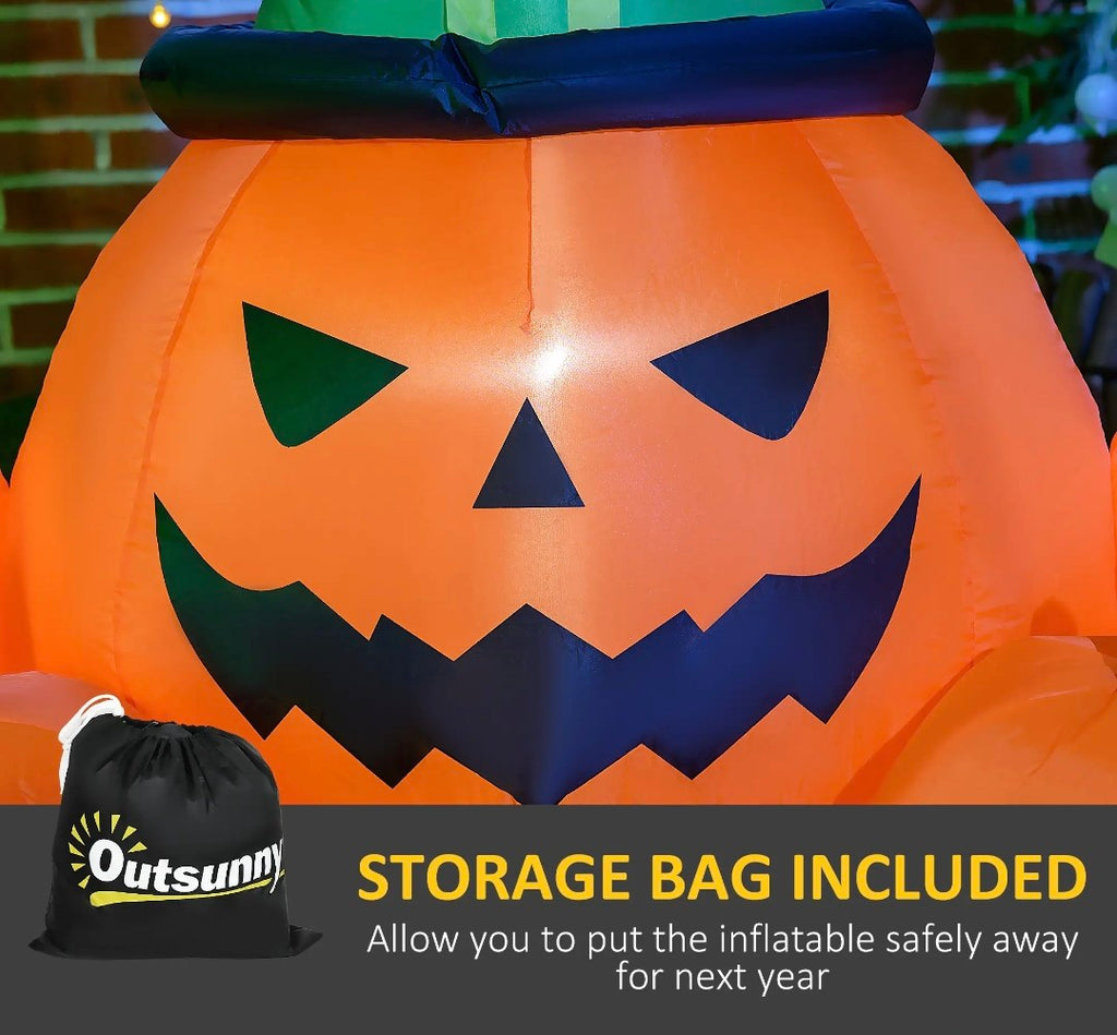 6ft Inflatable Halloween Pumpkin Family | LED Glowing, Outdoor Lawn & Garden Display