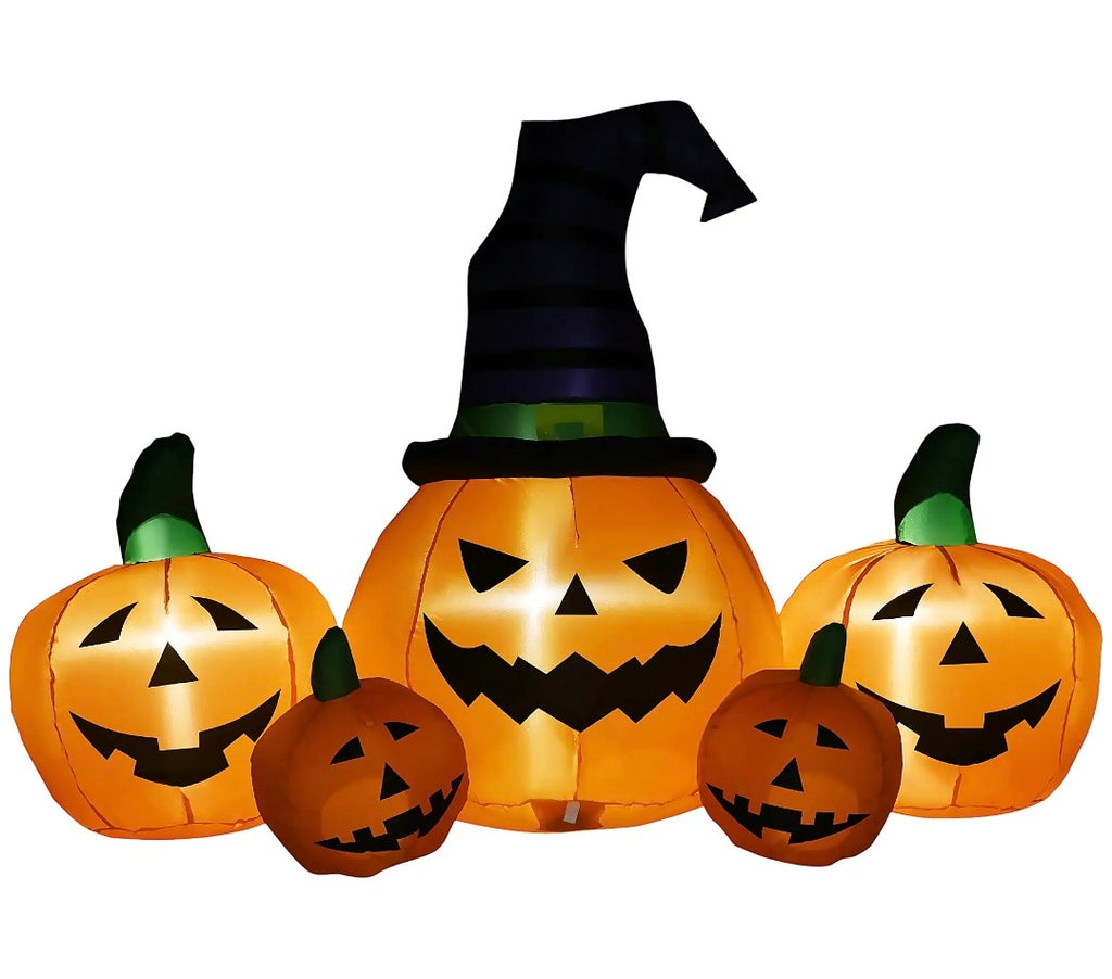 6ft Inflatable Halloween Pumpkin Family | LED Glowing, Outdoor Lawn & Garden Display