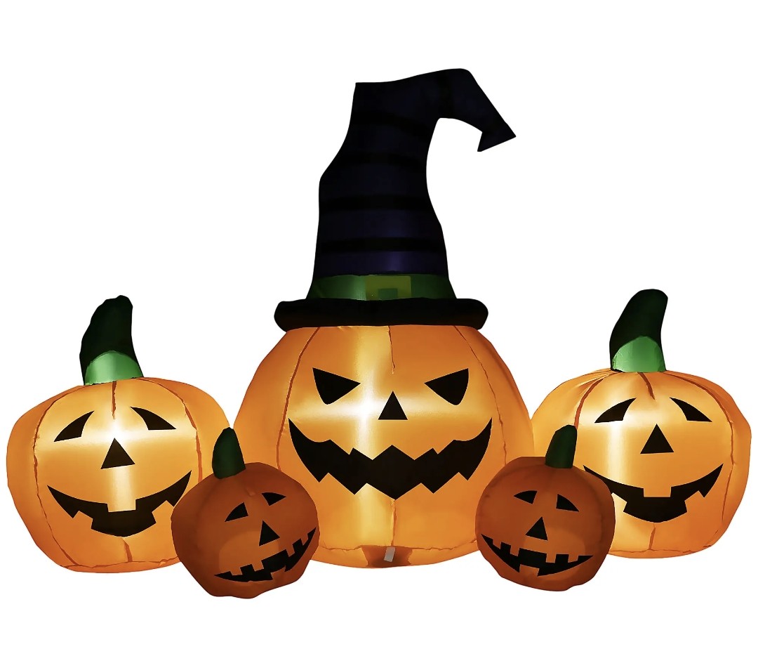 6ft Inflatable Halloween Pumpkin Family | LED Glowing, Outdoor Lawn & Garden Display