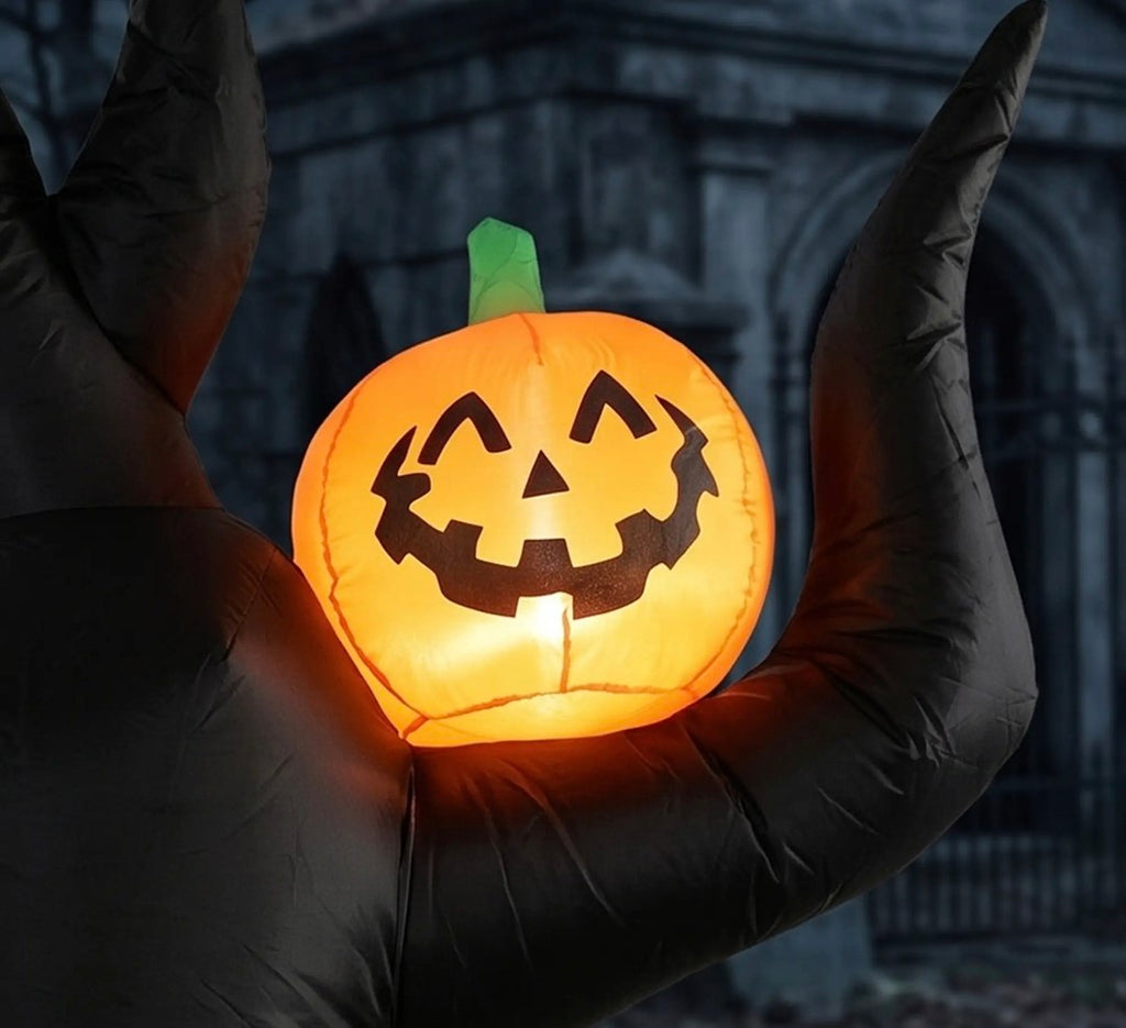 8ft Halloween Inflatable Spooky Tree with Ghost & Pumpkin – LED Lit Indoor/Outdoor Decoration
