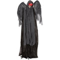 Animatronic Winged Grim Reaper Halloween Decoration | Glowing Red Eyes, Moving Head & Hands, Touch & Sound Activated | 6.3ft