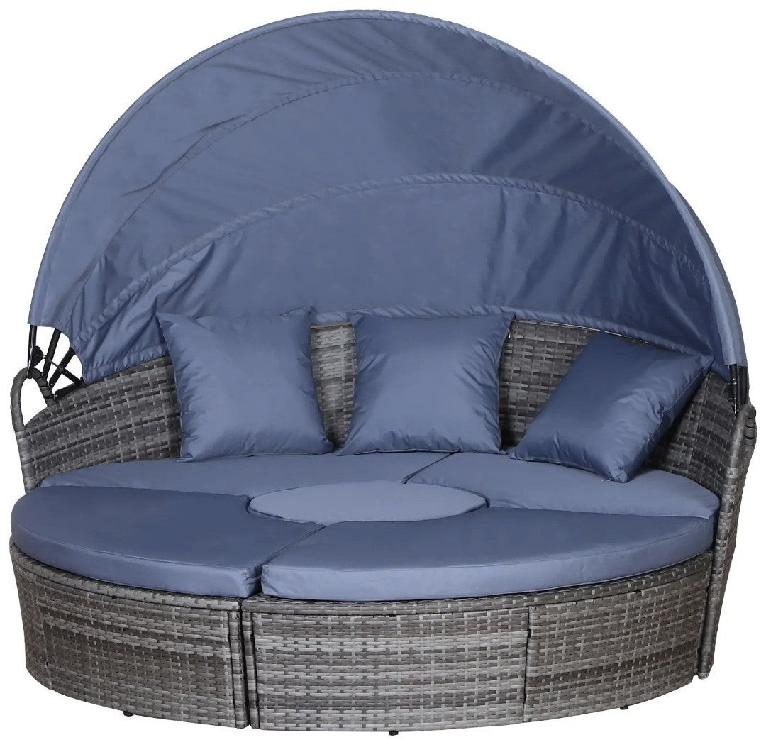 Outdoor PE Rattan Garden Furniture Set | Cushioned Patio Wicker Conversation Set