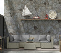 7-Piece Modular Rattan Garden Set | Light Brown Outdoor Patio Furniture