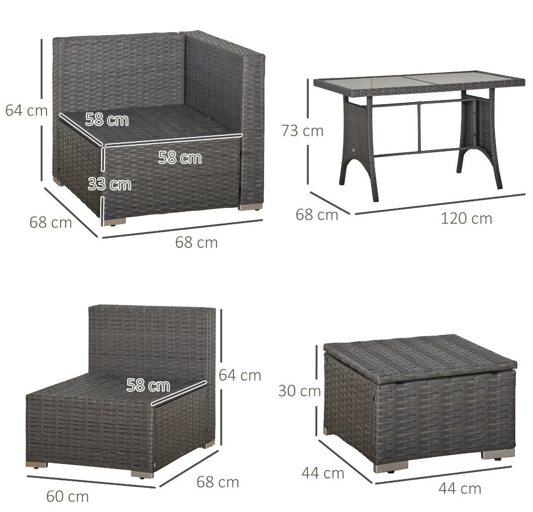 9-Seater Rattan Corner Dining & Sofa Set | 10-Piece Outdoor Garden Furniture