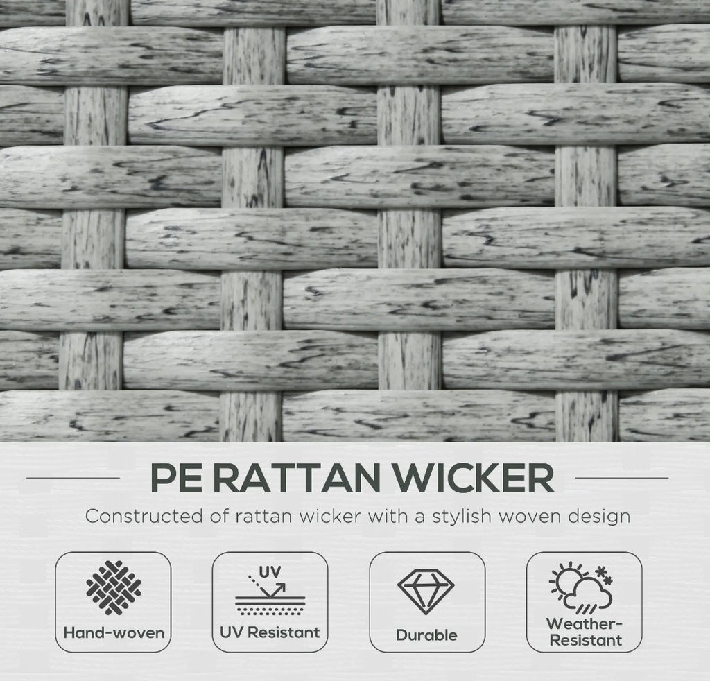5-Piece PE Rattan Garden Sofa Set | Wicker Outdoor Furniture with Cushions | Khaki