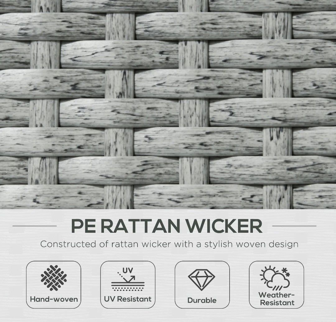 5-Piece PE Rattan Garden Sofa Set | Wicker Outdoor Furniture with Cushions | Khaki