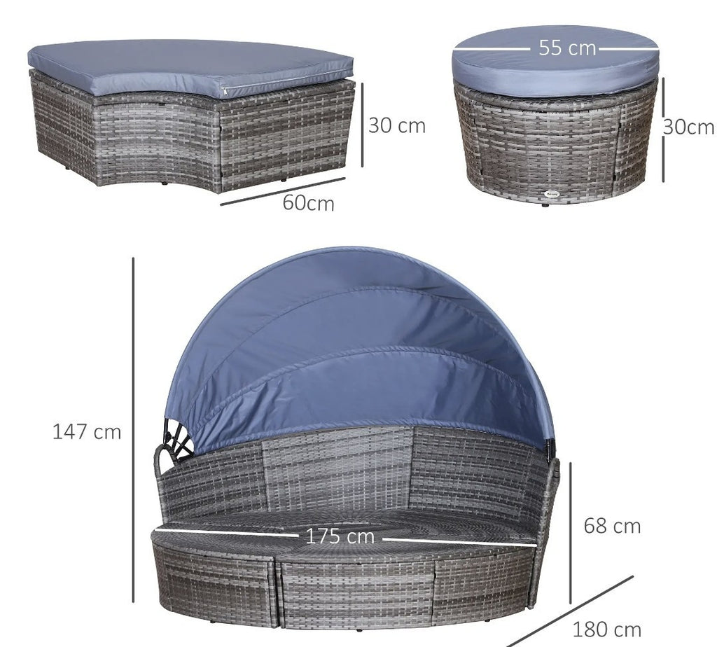 Outdoor PE Rattan Garden Furniture Set | Cushioned Patio Wicker Conversation Set
