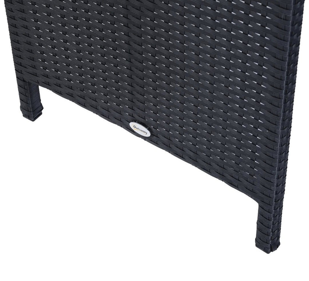 8-Seater Rattan Corner Garden Furniture Set with Table & Cushions | Black