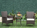 3-Piece Rattan Garden Bistro Set with 2-Tier Table | Brown