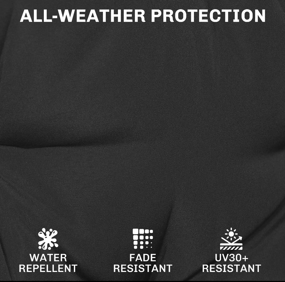 Garden Chair Seat Cushions | Set of 2 | 7cm Foam | Water-Resistant | Black