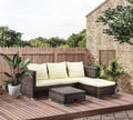 3-Piece Garden Sofa Set with Reclining Sofa & Storage Coffee Table – Brown | FSC Certified