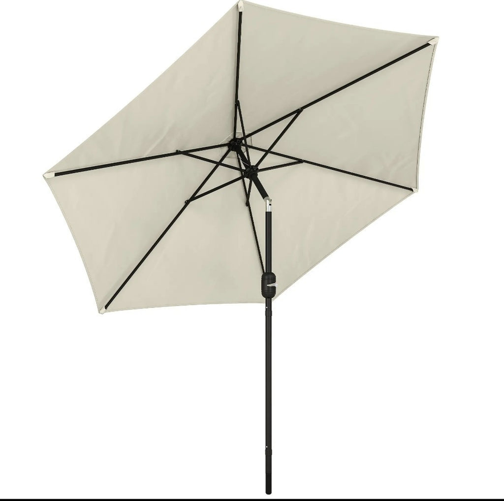 2.6m Garden Parasol with Tilt & Crank – Cream White