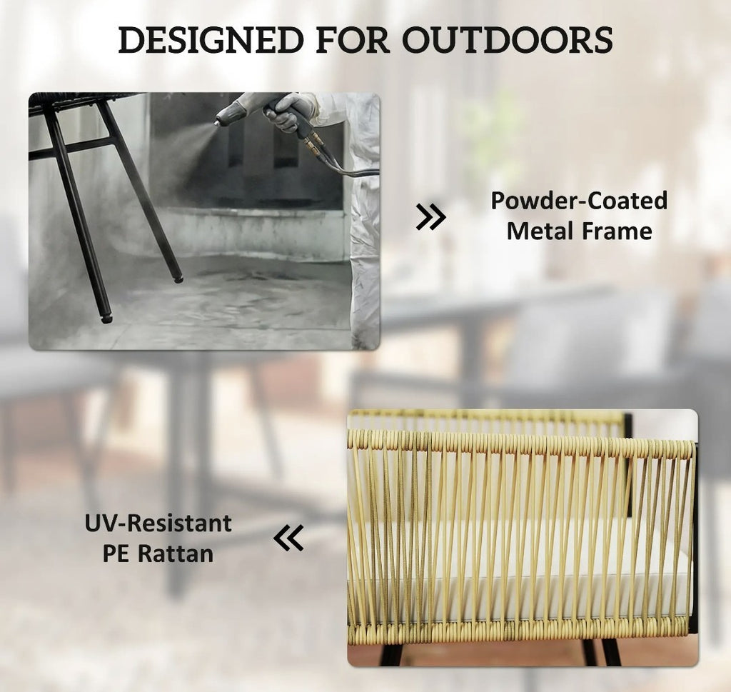 5-Piece Garden Dining Set with Armchairs – Beige | FSC Certified Metal & Wood-Plastic