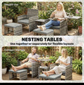 6-Piece Space-Saving Rattan Patio Furniture Set | Grey Cushions