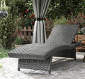 PE Rattan Sun Lounger – Mixed Grey | 4-Level Adjustable Recliner