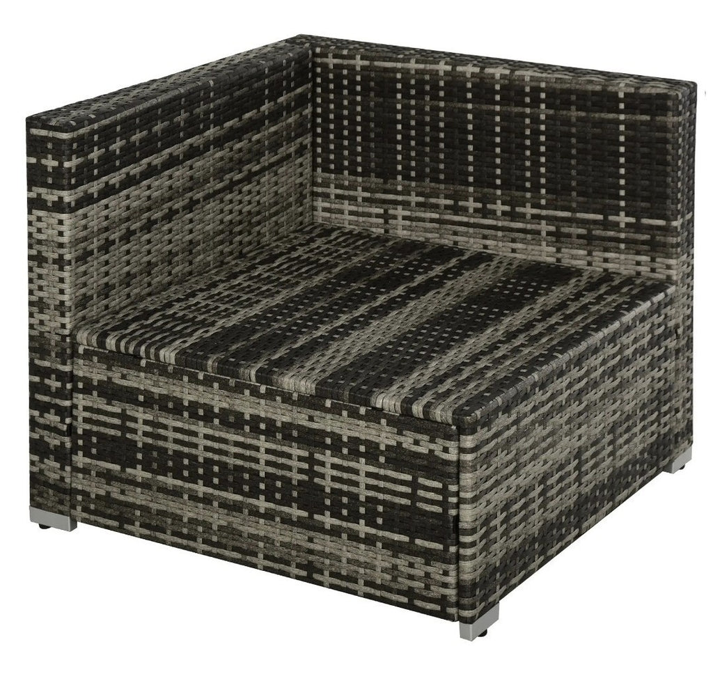 4-Seater Rattan Garden Sofa Set | Wicker Sectional with Cushions, Grey