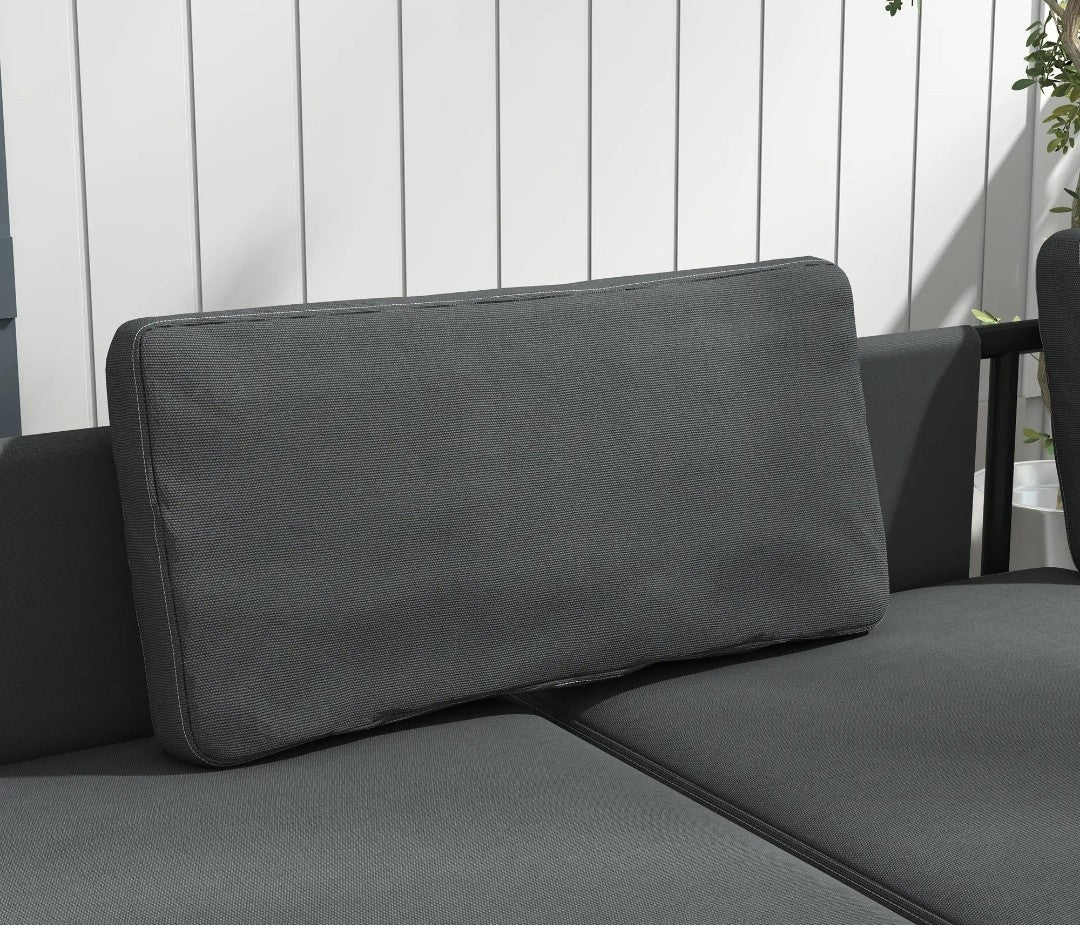 3-Piece L-Shaped Garden Sofa Set with Coffee Table – Grey