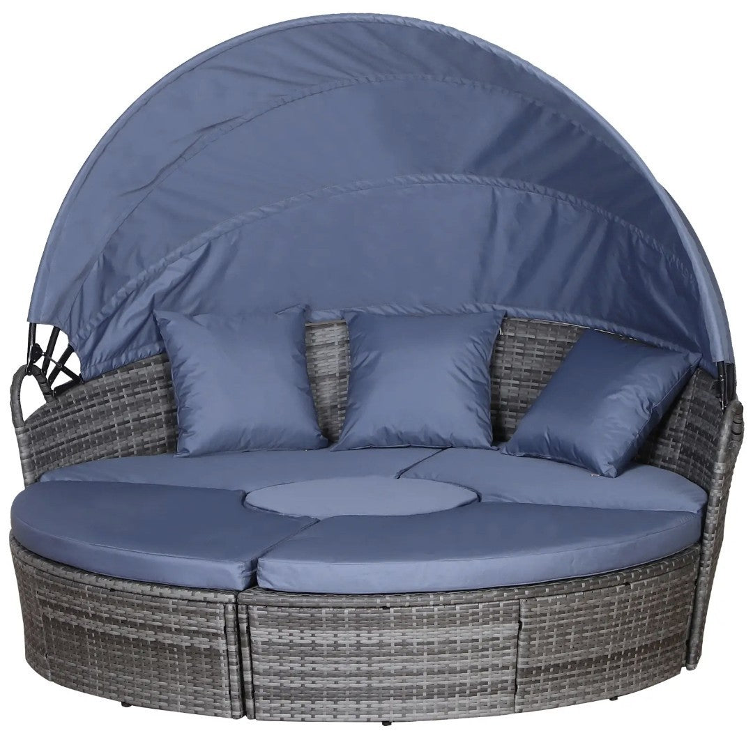 Outdoor PE Rattan Garden Furniture Set | Cushioned Patio Wicker Conversation Set