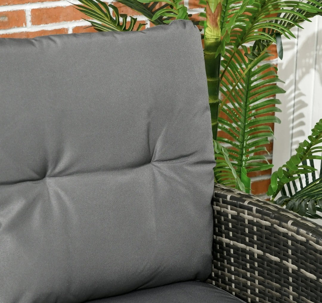 5-Seater Rattan Garden Sofa Set | 2 Armchairs & 3-Seater Wicker Sofa – Mix Grey