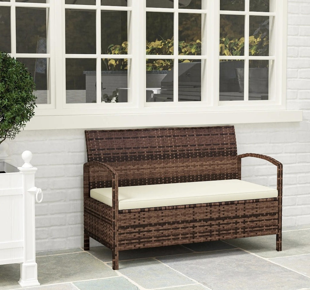 Garden Storage Bench with 125L Storage & Cushion | Outdoor Patio