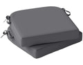 Garden Chair Seat Cushions | Set of 2 | 7cm Foam | Water-Resistant | Dark Grey