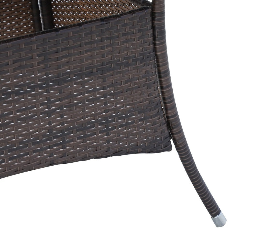 7-Piece Rattan Garden Dining Set with Cushions – Brown