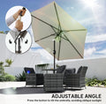 2.6m Garden Parasol with Tilt & Crank – Cream White