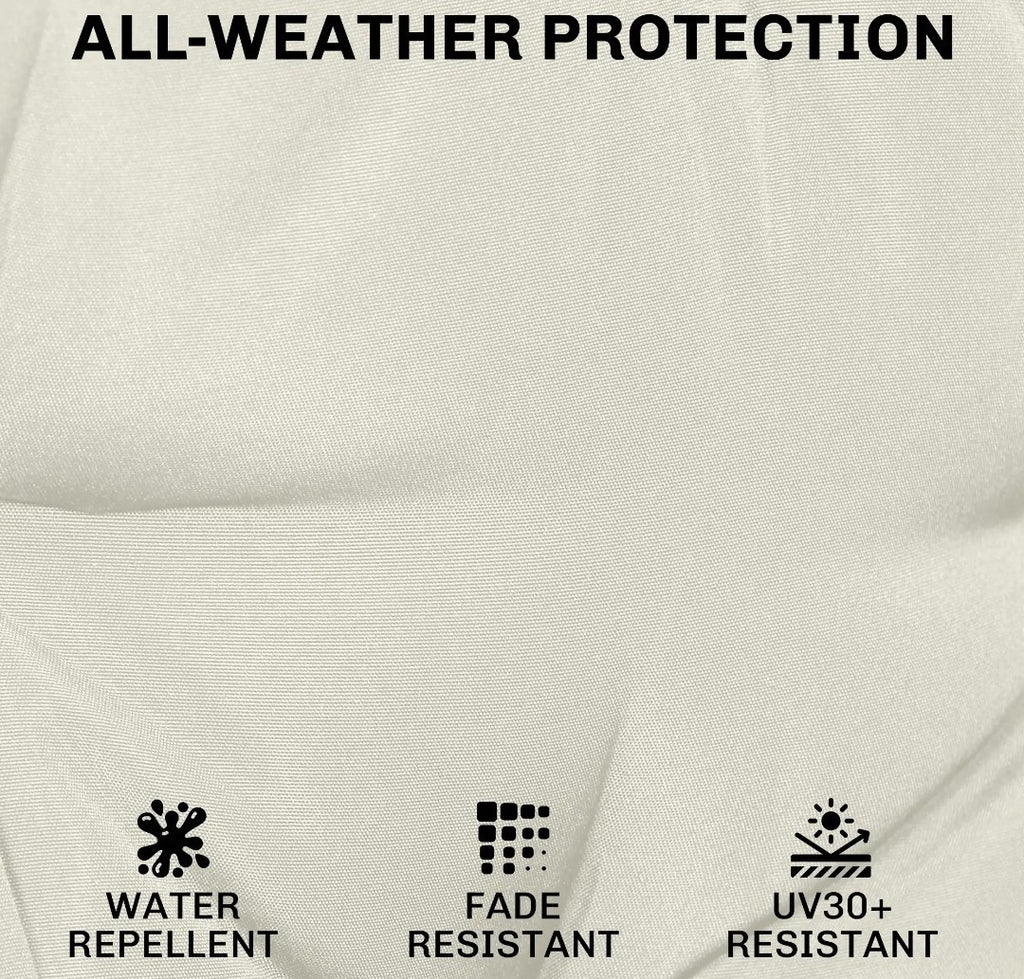 Garden Chair Seat Cushions | Set of 2 | 7cm Foam | Water-Resistant | Cream White