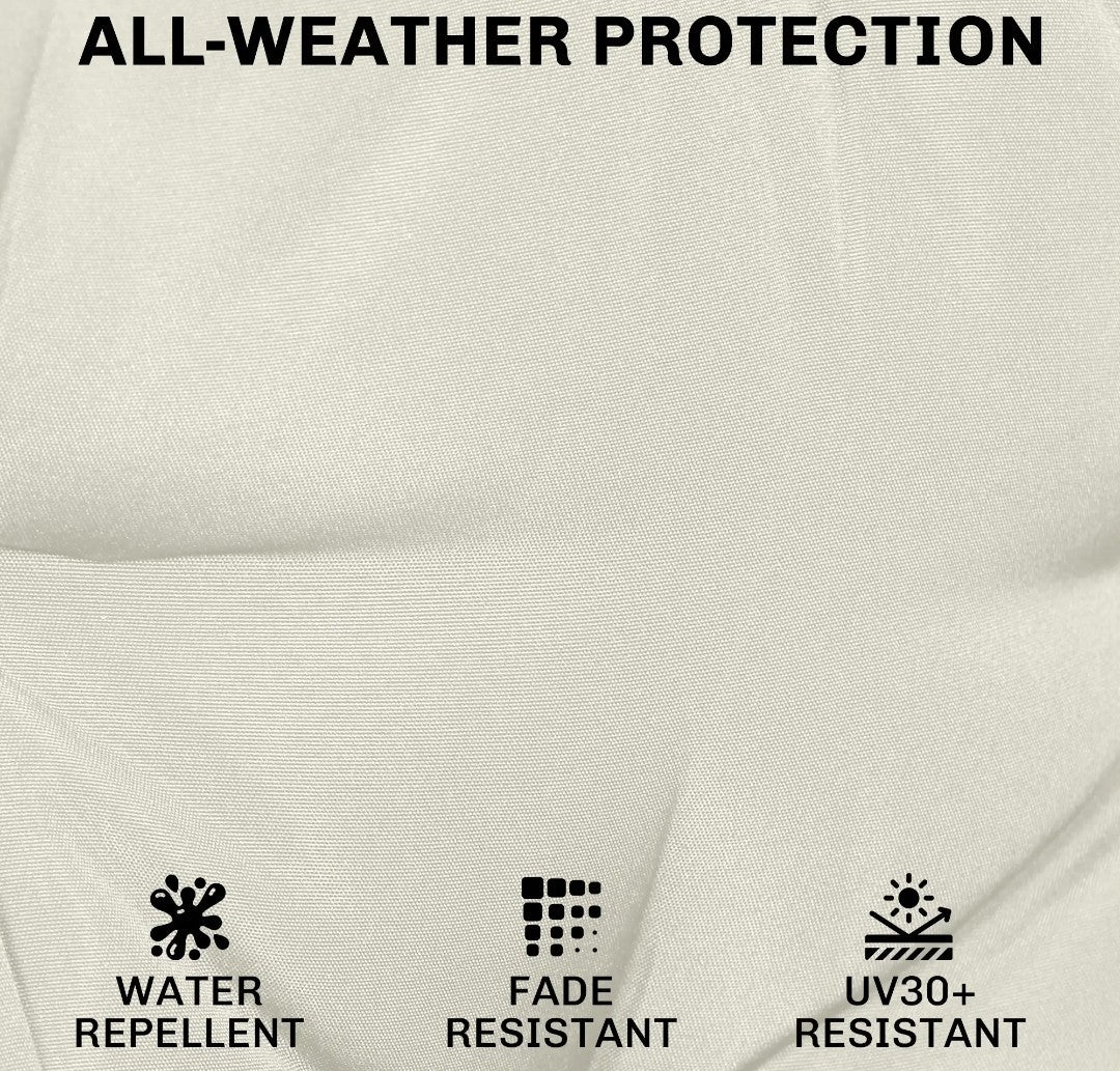 Garden Chair Seat Cushions | Set of 2 | 7cm Foam | Water-Resistant | Cream White