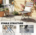 Folding Garden Bistro Set | Round Table & 2 Chairs | Grey Metal