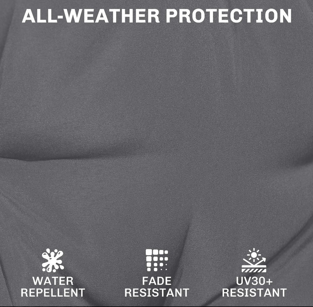 Garden Chair Seat Cushions | Set of 2 | 7cm Foam | Water-Resistant | Dark Grey