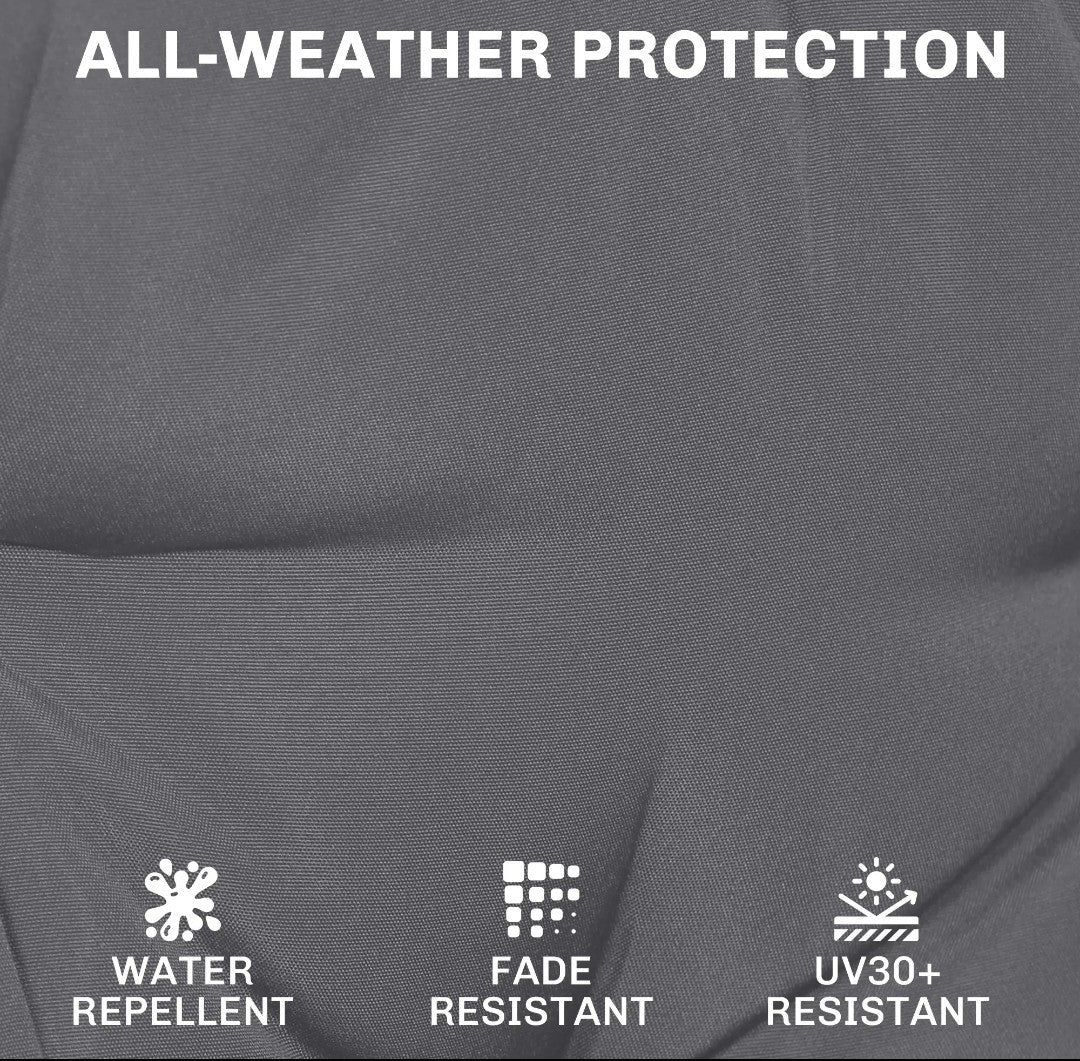 Garden Chair Seat Cushions | Set of 2 | 7cm Foam | Water-Resistant | Dark Grey