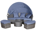 Outdoor PE Rattan Garden Furniture Set | Cushioned Patio Wicker Conversation Set
