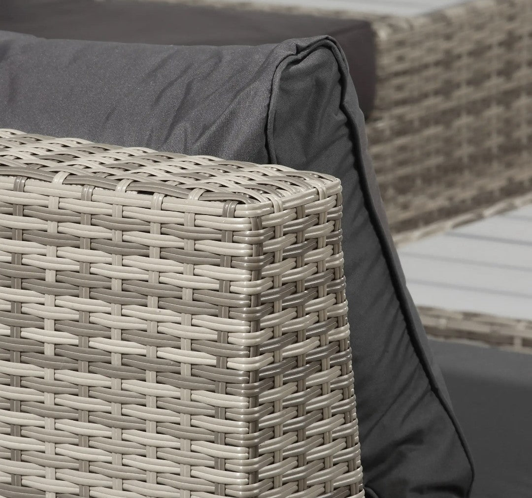 4-Piece Rattan Garden Corner Sofa & Coffee Table Set | Outdoor Sectional Furniture