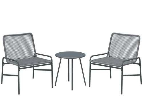 3-Piece Rattan Bistro Set | 2 Chairs & Round Coffee Table, Outdoor Garden