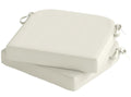 Garden Chair Seat Cushions | Set of 2 | 7cm Foam | Water-Resistant | Cream White